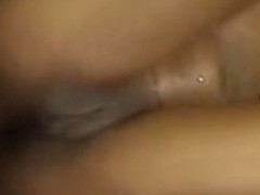 Dark wife uses toy on juicy vagina then acquires screwed