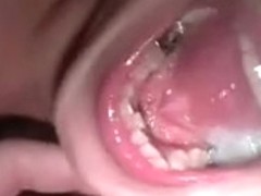 Cum on her throat and face makes her soaked