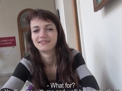 Brunette European amateur bangs in the car