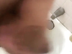 Busting a load of cum in the shower