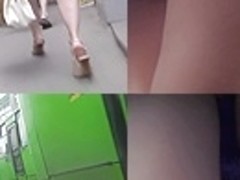 Awesome upskirt videos show amazing flabby asshole