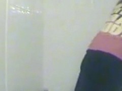 girl caught before and after shower