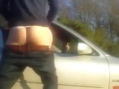 Dogging in the car in nature. bareback doggystyle fuck !!!