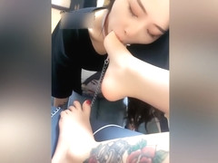Two Brunette Asian Babes Worship Each Others Feet In Lesbian Fetish A
