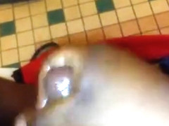 Strokin this black dick in bathroom (while everyone is in next room)
