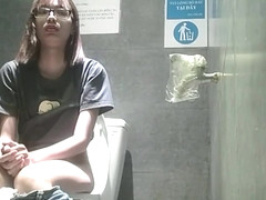Public toilet masturbation spy camera