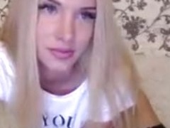 Blonde JennyRolls took off the clothes and fucks herself with dildo