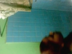 Hidden shower cam gets hot ebony all wet and soapy