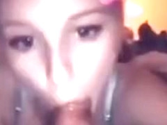 cutie blows dick with snapchat filter on