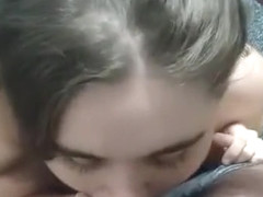 Big boobed Tinder match gags a little on my cock, so I cum in her face!