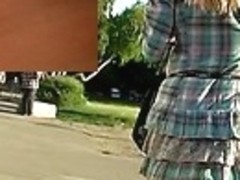 Blue polka-dot strap panty up the petticoat