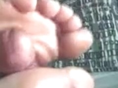 Slow toejob until ejaculation