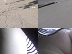 Upskirt footage of a flabby-ass girl, wearing g-string