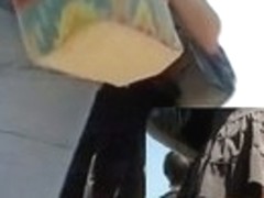 Voyeur upskirt film shot outdoors