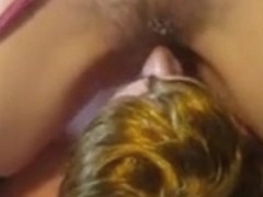 Husband Eating wifes Hairy Pussy Cream Pie