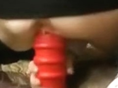 Bodacious bitch fucks her asshole with different sex toys