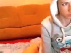 Adelina18 sweater with hood lying on the bed