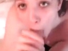 Giant white wang sucked and stroked to big O