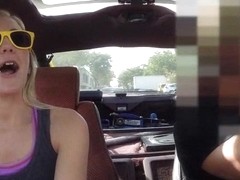 Tight blond bimbo sells her car and fucked in the backroom