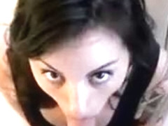 Hot Brunette Babe Melody Gives Her Boyfriend A Nice Blowjob