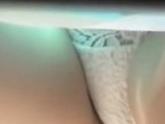 Candid hidden camera footage with hot white panties