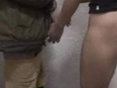 Perfect Japanese babe blows dick and gets a cumshot