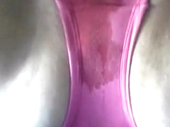 My GF sprays pee all over her pink underwear