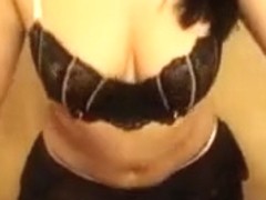 Brunette girl sucks my cock and gets cum on her chin