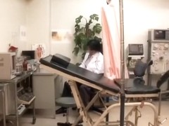 Virgin pussy is fingered very hard at the japanese clinic