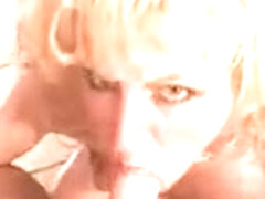 Milf sucks cock and swallows cum