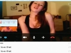 Dude convinces his hot gf to get naked on skype