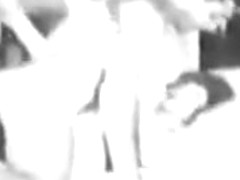 A brunette whore sucks a cock and fucks an old school dude