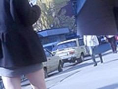 Hidden upskirt video presents sexy girl on high heels