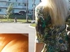 The hot arse cheeks squeezed up petticoat