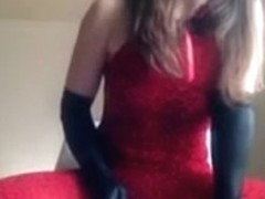 Non-Professional in red bonks herself