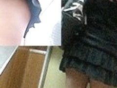 Flashing booty up dark petticoat