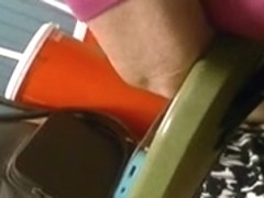 Mature legs spread with leg brace pt.1