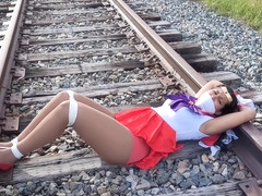 Sailor Mars Tied To Tracks