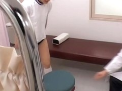 Horny asian slut gets her bun examined at the gyno clinic