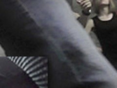 Slim chick caught on the uspkirt camera in the subway