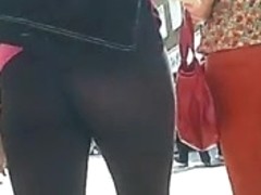 Naughty Lass Showing Candid Ass In Tights High Street