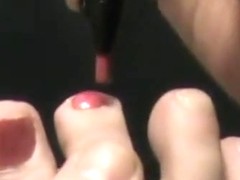 painting wifey s toes