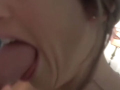 Jolene plays with her toys then swallows a cock