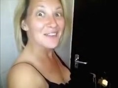 Blonde mom sucking dick in amateur gloryhole video