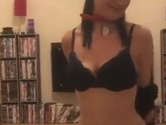 Slut stripping for Sir. And enjoying his cock