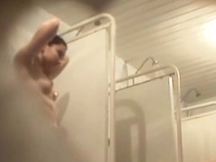 Hidden shower cam scenes with natural boobs seen