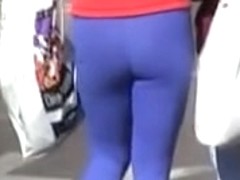 Tight blue pants wrapping the candid amateur ass around 05zq