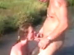 Nude beach - cute redhead fuck cim facial