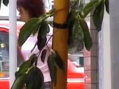 Japanese housewife sharked with no panties on the street