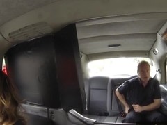 Doggystyled female cabbie sprayed with spunk